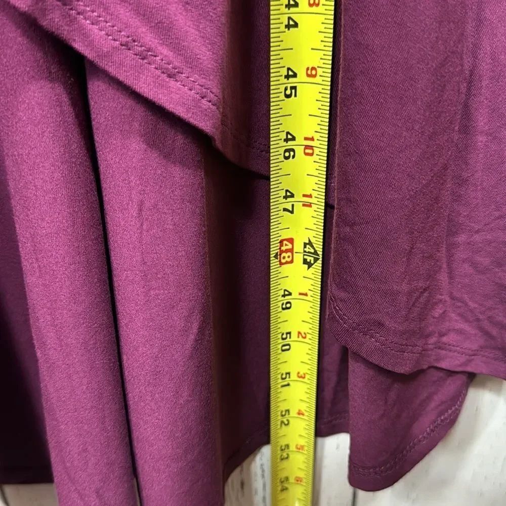 Forever 21 Burgundy Wrap Midi Dress Size M Short Sleeve Boho Romantic Flowy - Picture 14 of 14